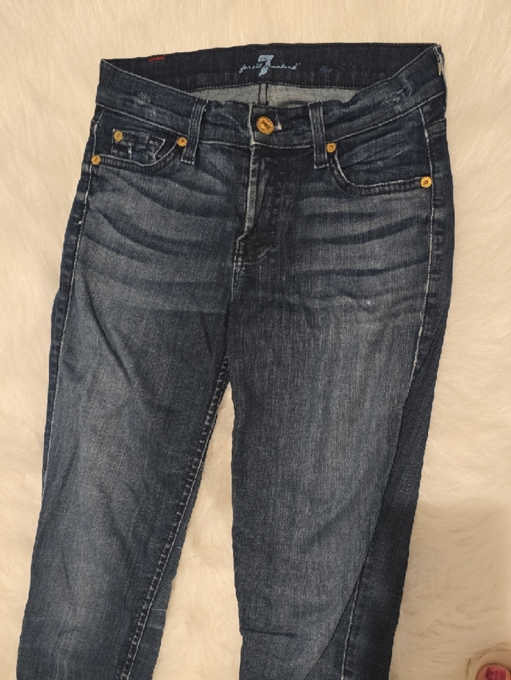 7 For All Mankind Dark Blue Skinny Jeans